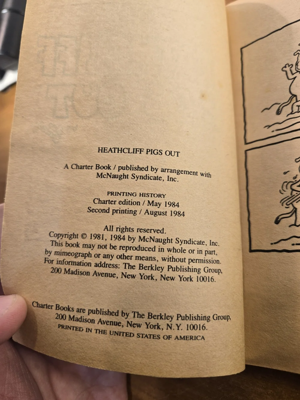 Heathcliff: Pigs Out by George Gately Charter Books Second Printing (1984) GC